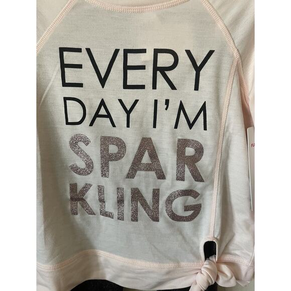 Sparkle Glitter Raglan Long Sleeve Top Leggings Pants 2 Pc Set Size M 10 - Picture 3 of 7